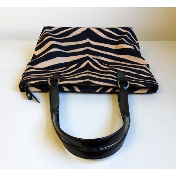 Coach Zebra Print Canvas Tote Purse K1380-F23283 Black and Tan - Picture 5 of 9